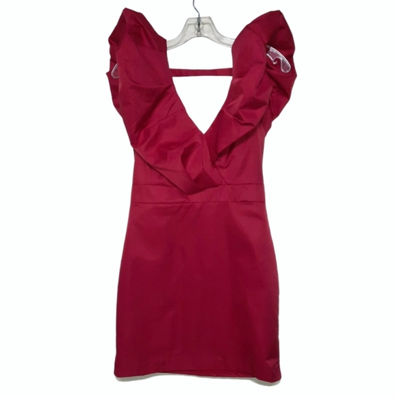 DO+BE Red Ruffle Mini Dress - Picture 8 of 11